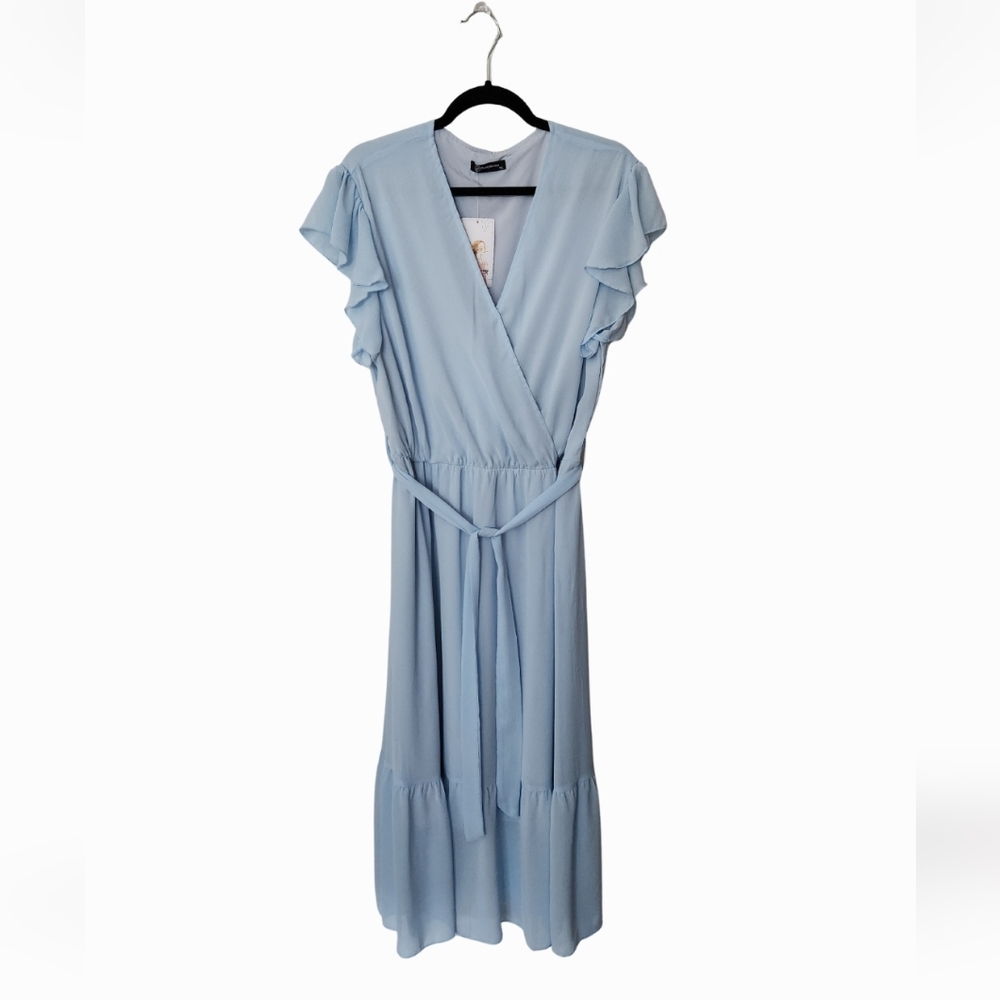PrettyGarden Wrap Dress XXL, Blue - Picture 5 of 12
